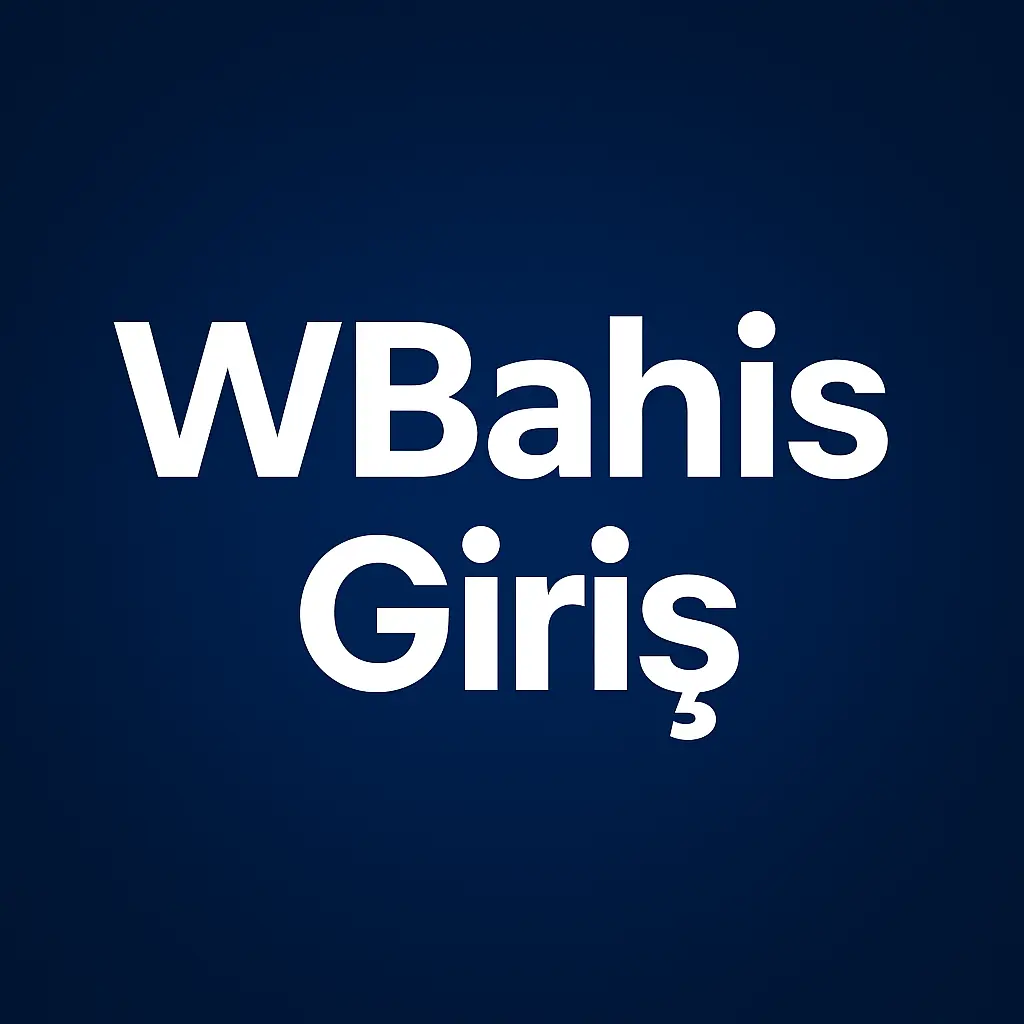 Koyu mavi zemin üzerine beyaz kalın metin Wbahis Giriş yazıyor ve kolay erişim için en son wbahis güncel girişini vurguluyor.
